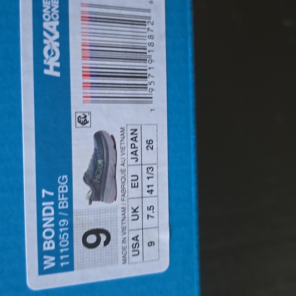 Hoka Bondi 7 Women's 9 Light Blue New In Box - Picture 9 of 9